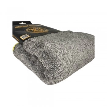 TOALHA DE MICROFIBRA CINZA COM BORDAS AMARELAS 60X90CM